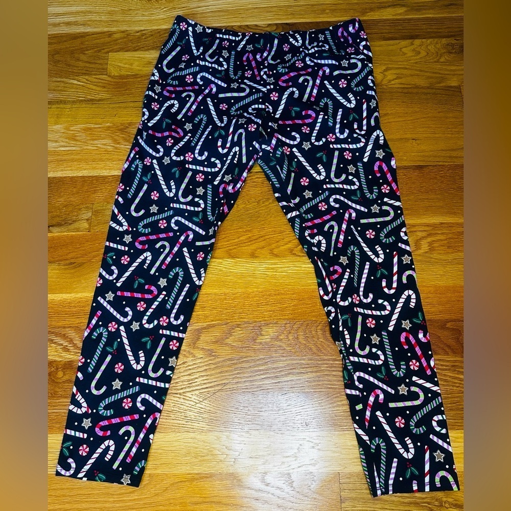 NO BOUNDARIES Candy Cane Christmas Leggings XL (15–17) Stretch Holiday